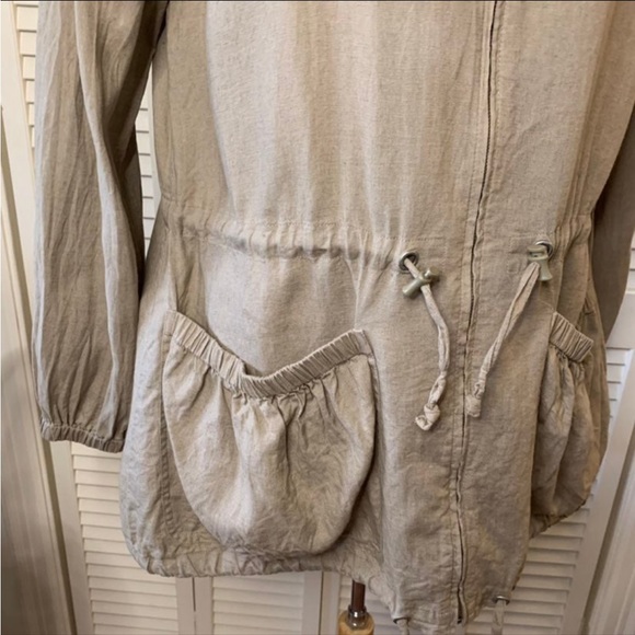 Eileen Fisher 100% Irish Linen Hooded Jacket with Pockets and Drawstrings EUC - Picture 9 of 11